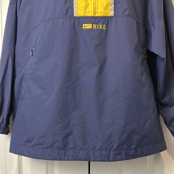Vintage Unisex Nike Blue/Yellow Pullover 1/4 Zip Windbreaker Size L - Picture 5 of 16